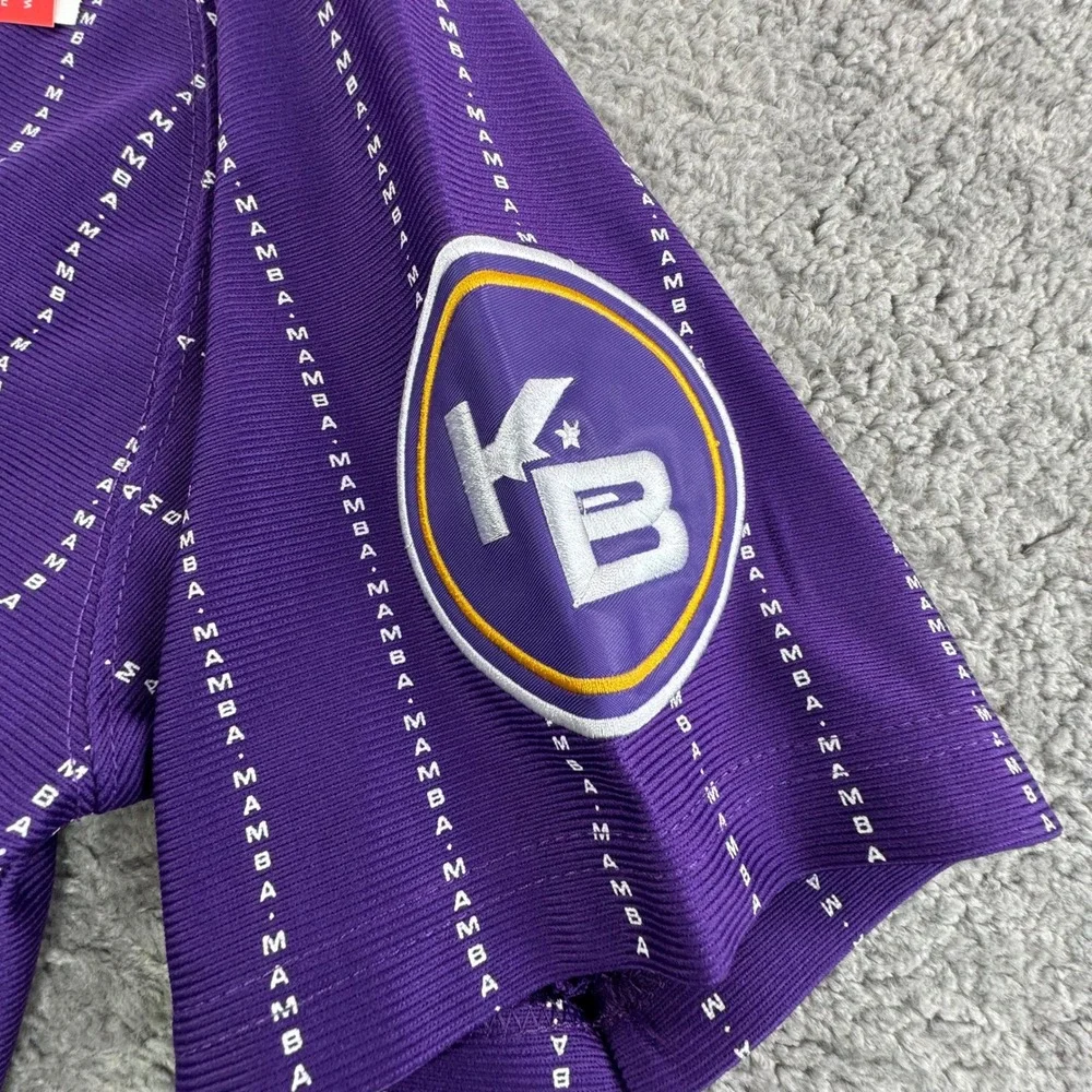 Headgear Classics Kobe Bryant Lakers Mamba Pinstripe Purple Baseball Jersey‎ Med